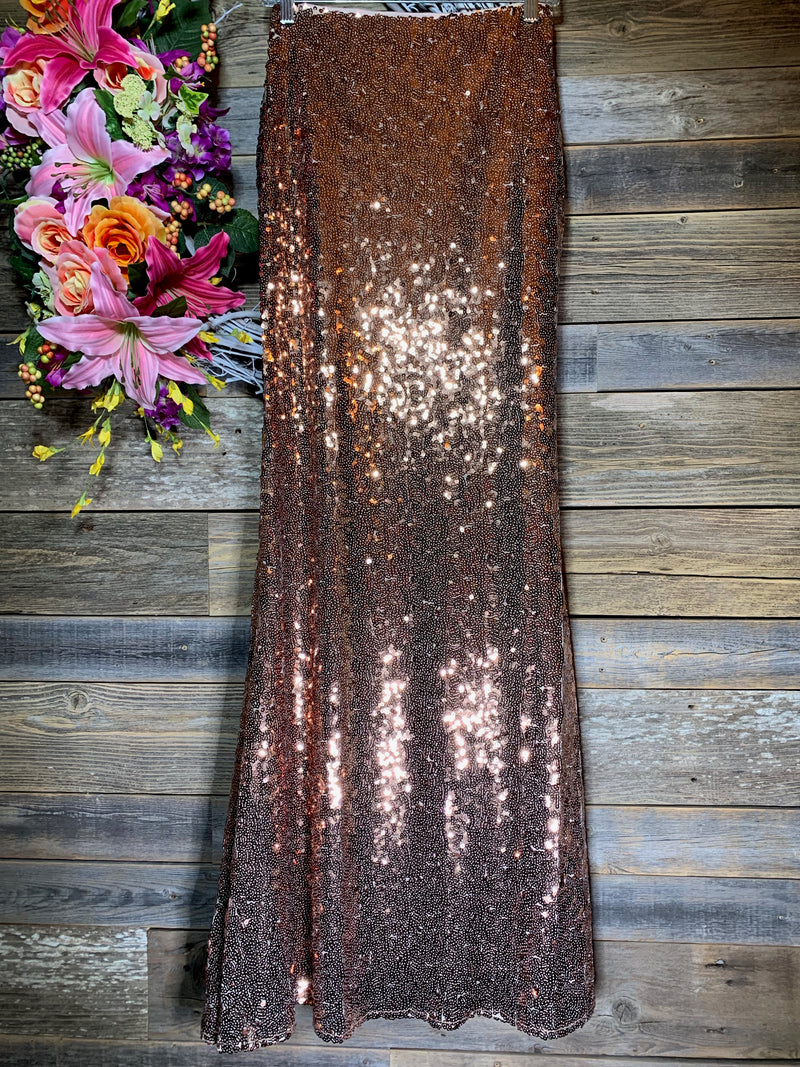 Burgundy sequin online maxi skirt