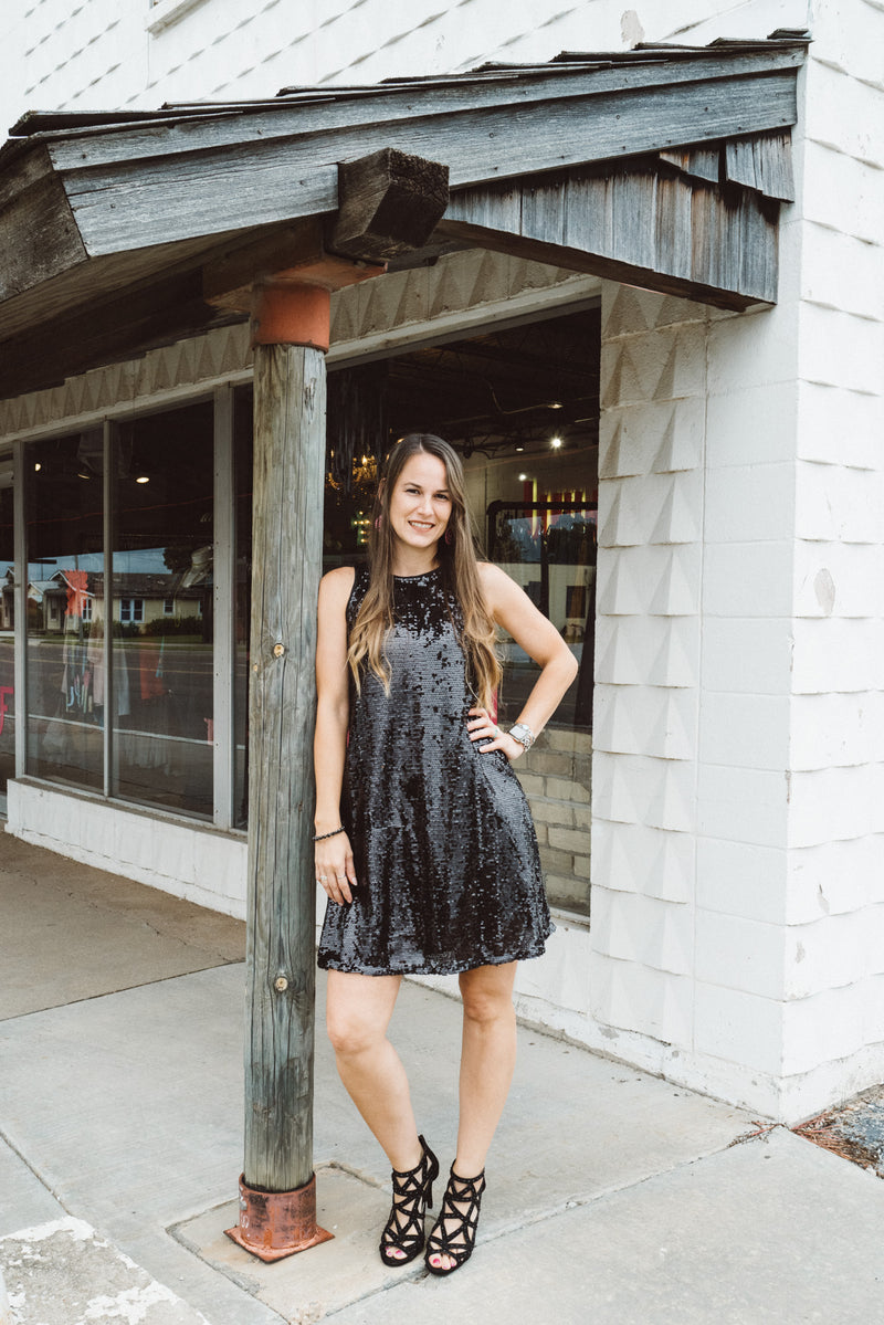 Sequin Dress Black & Rose Gold Wild Filly Boutique Sequin Dress Black & Rose Gold Wild Filly Boutique
