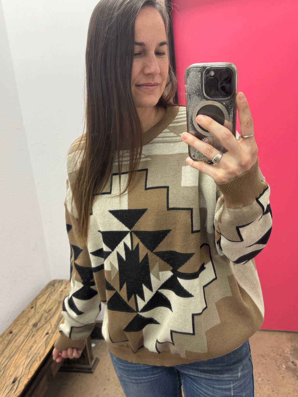 Brown Aztec Sweater