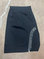 Rhinestone Midi Skirt with Fringe