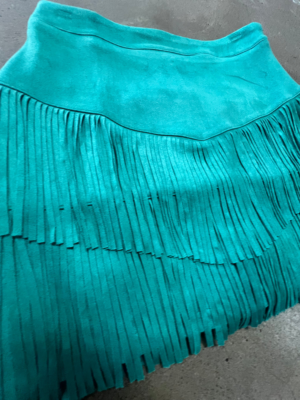 Turquoise Fringe Skirt