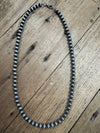 Large Round Navajo Pearl 8MM 24" Necklace