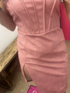 Pink Faux Leather Tank Dress
