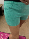 Shimmer Shorts Turquoise