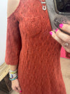 Orange Crochet Dress with Pocket * S & L ONLY*