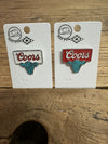 Coors Hat Pin with Turquoise Cow