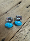 Bling Stud with Turquoise Earrings