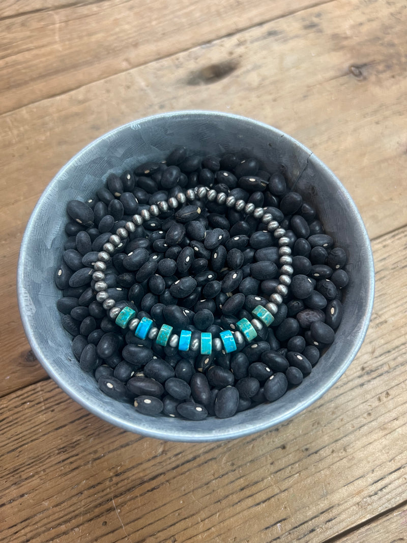 Turquoise Navajo Pearl Stretch Bracelet