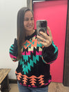 Pink Aztec Sweater *L 2X & 3X ONLY*