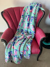 Turquoise Blanket with Pink Boots 50X60