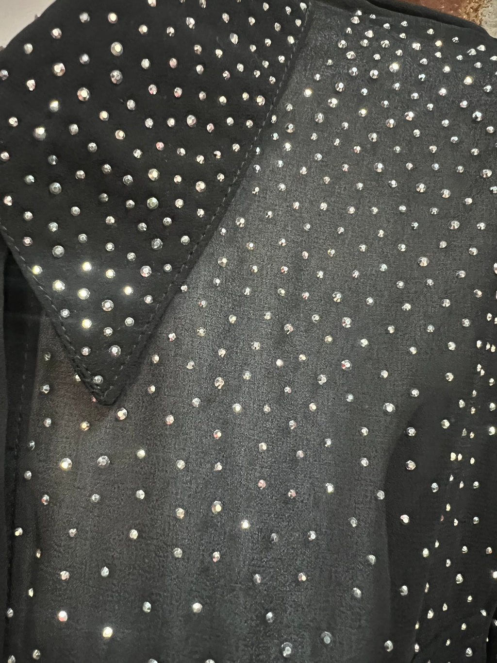 Studded Sheer Button Up Top