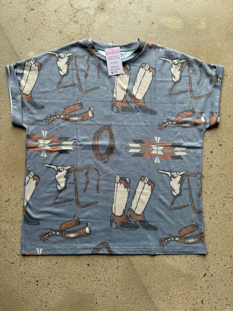 Western Print Top