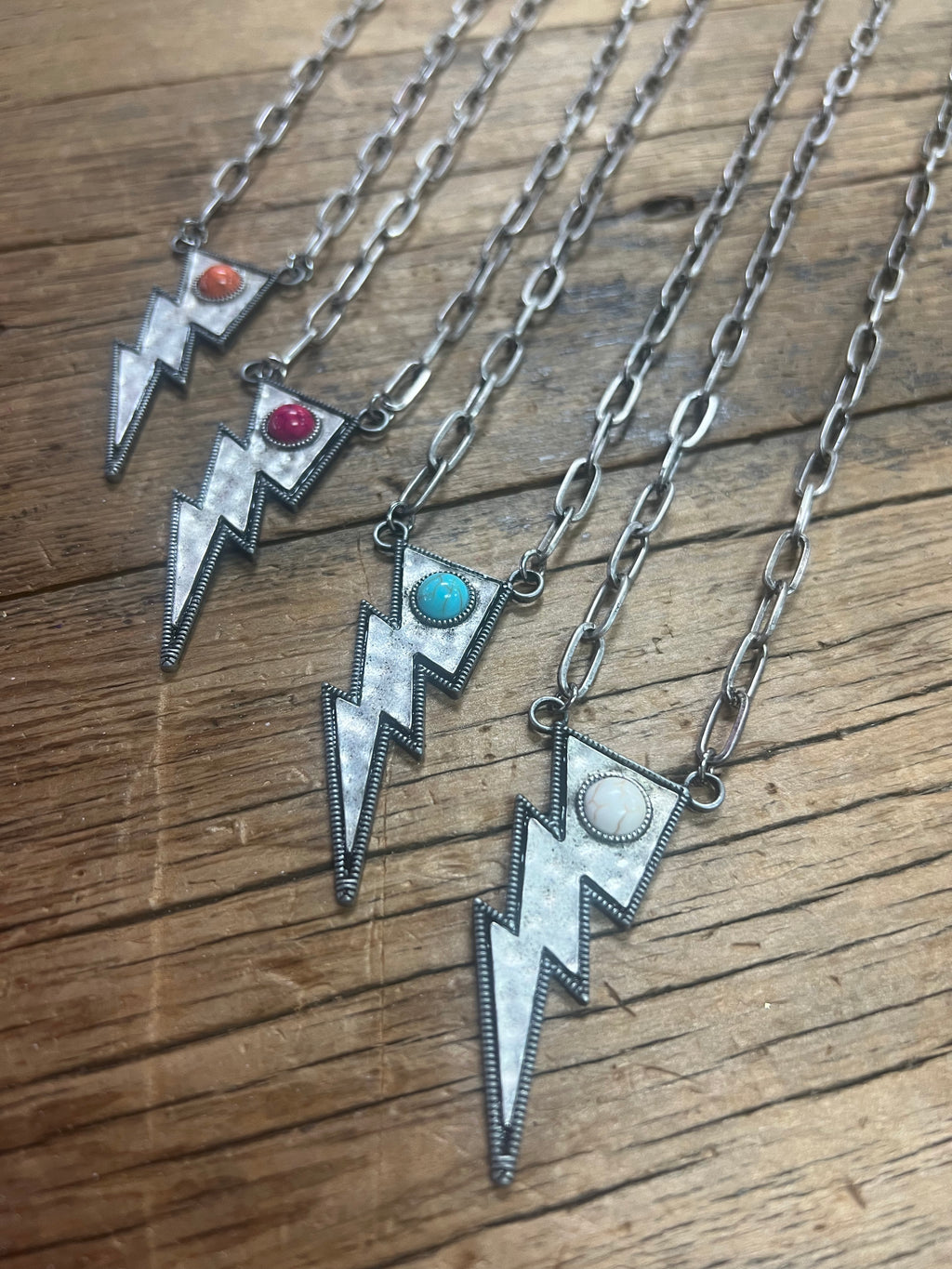 Lightning Bolt Paperclip Chain Necklace