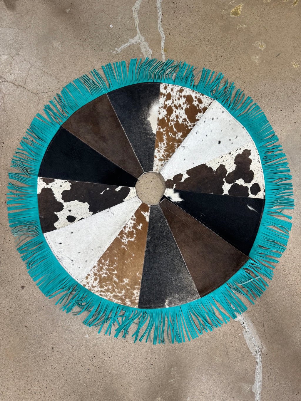 Cowhide Fringe Tree Skirt