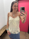 Cream Lace Cami**L & XL ONLY**