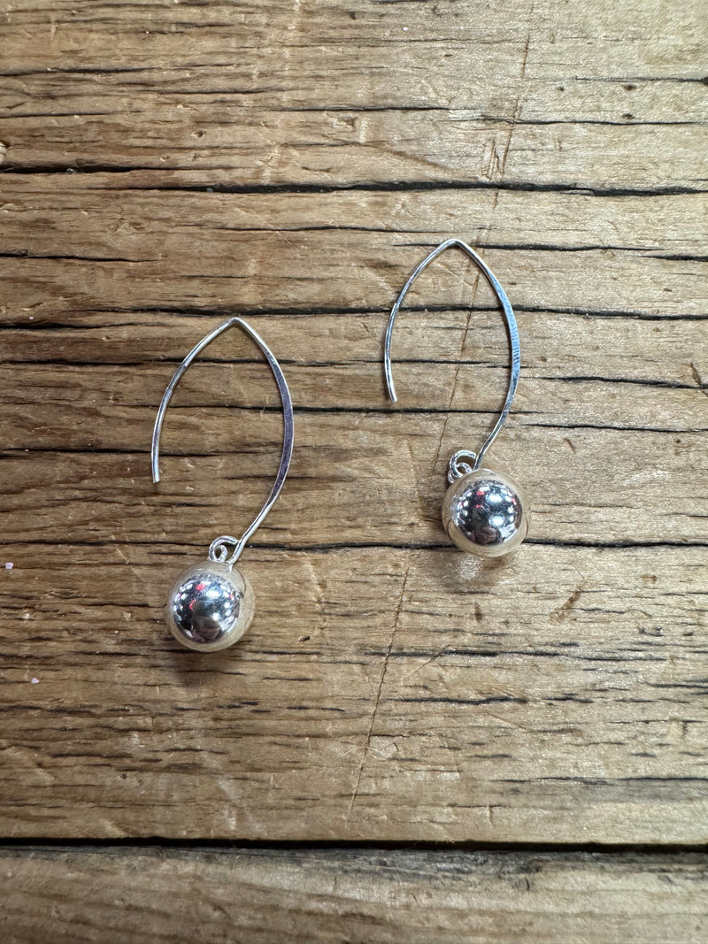 Ball Drop Sterling Silver Earrings