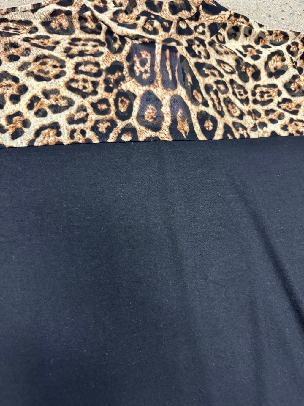 Leopard Mesh Long Sleeve Top