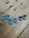 Bling Stud with Turquoise Earrings