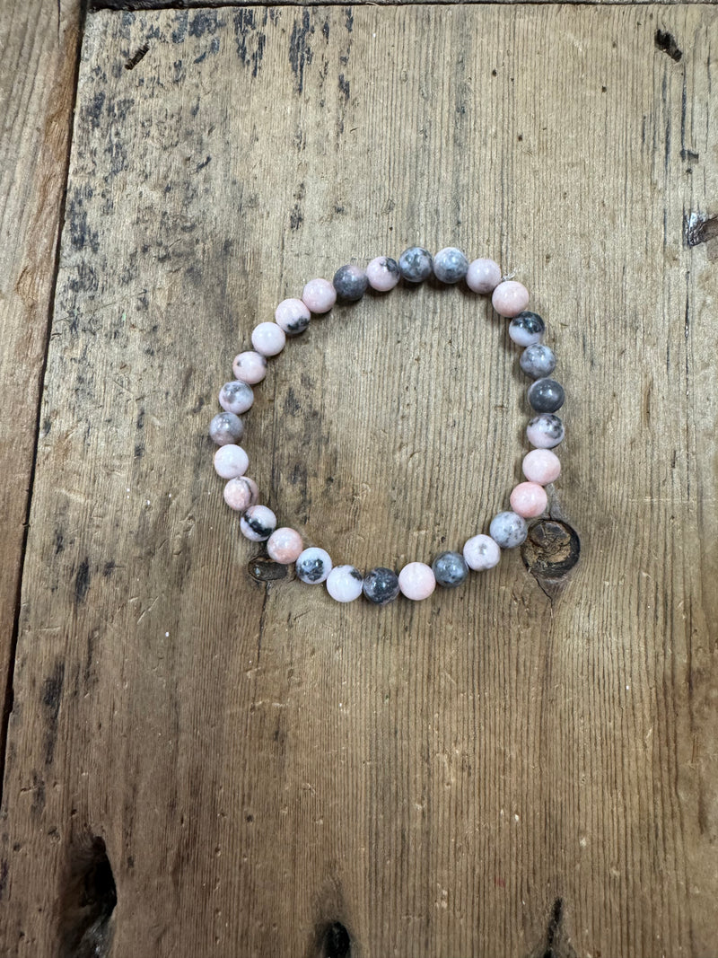 Pink Zebra Jasper Stretch Bracelet