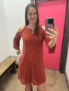 Orange Crochet Dress with Pocket * S & L ONLY*