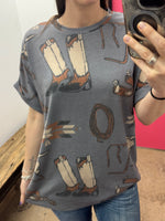 Western Print Top