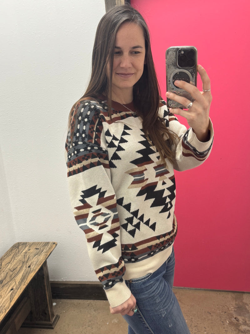 Tan Aztec Sweater