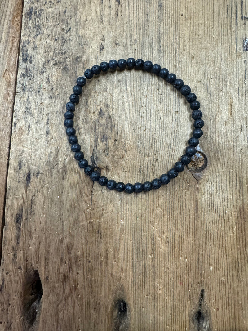 Lava Stone Stretch Bracelet 4mm