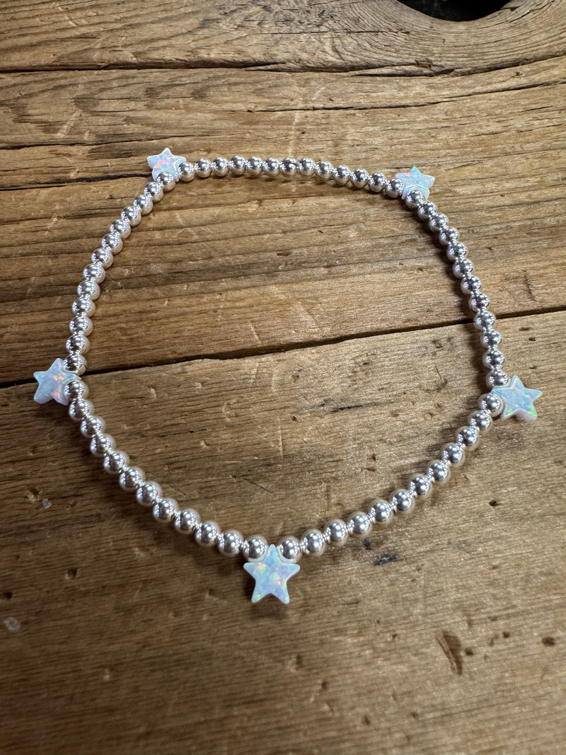 Opal Star Stretch Bracelet 14KG Filled Multi Charm