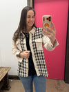 Cream Plaid Shacket Top