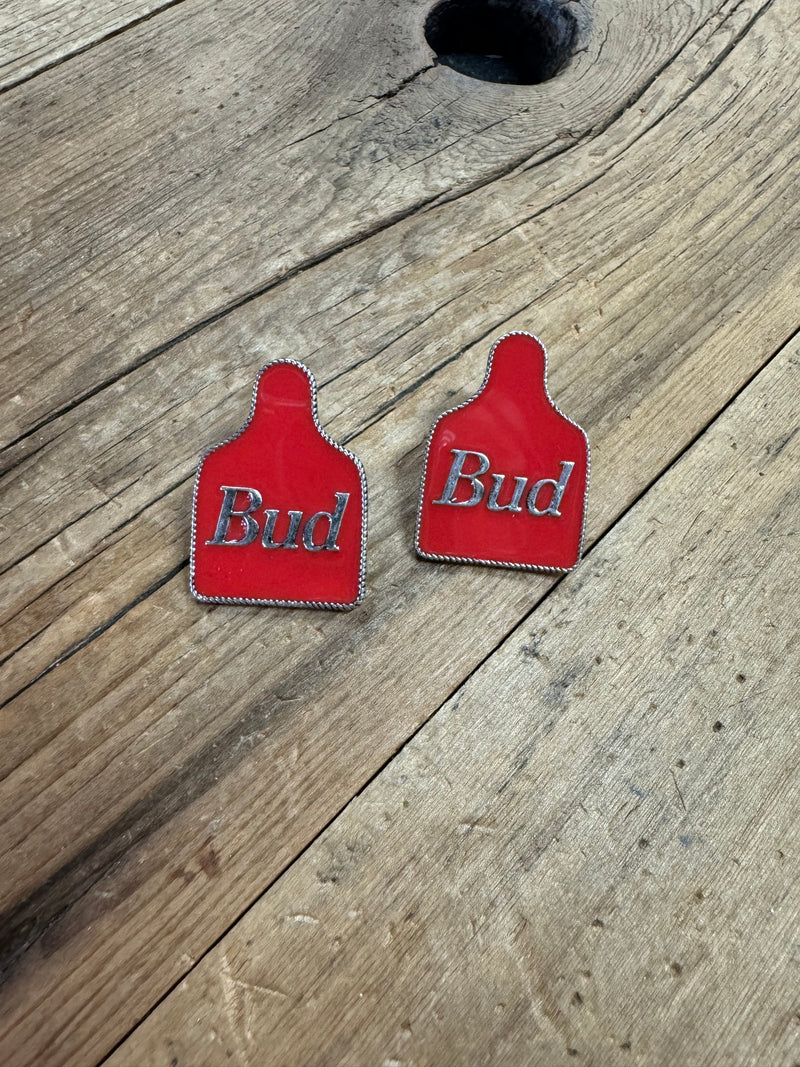 Budweiser Ear Tag Earrings