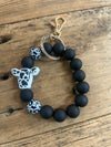 Silicon Bead Cow Keychain