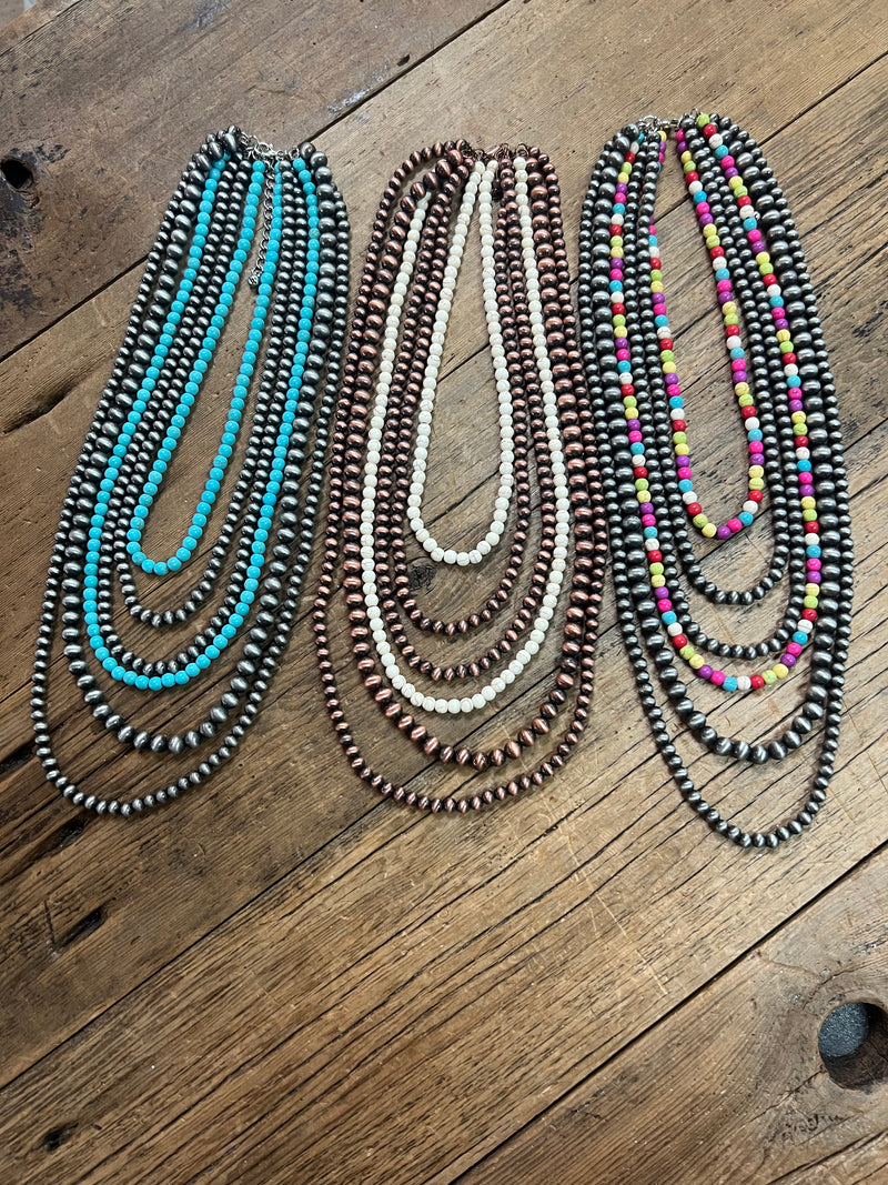 Multi Layer Navajo Pearl Necklace