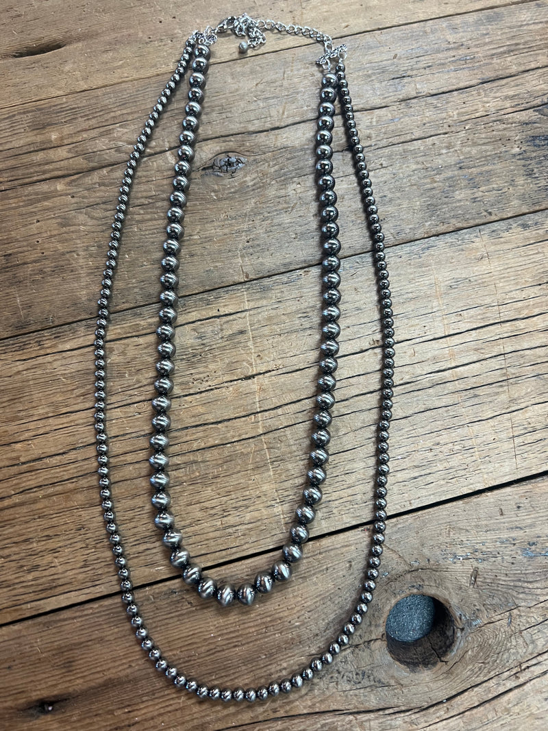 Double Strand Navajo Pearl Layering Necklace