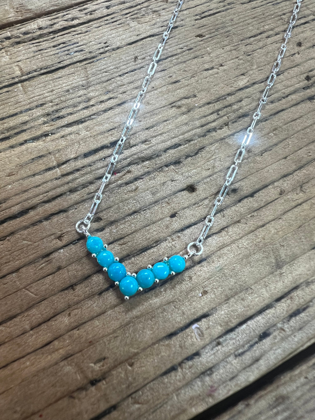 Turquoise V Sterling Silver Necklace