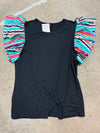 Basic Black Serape Sleeve Top **M & 2X ONLY**