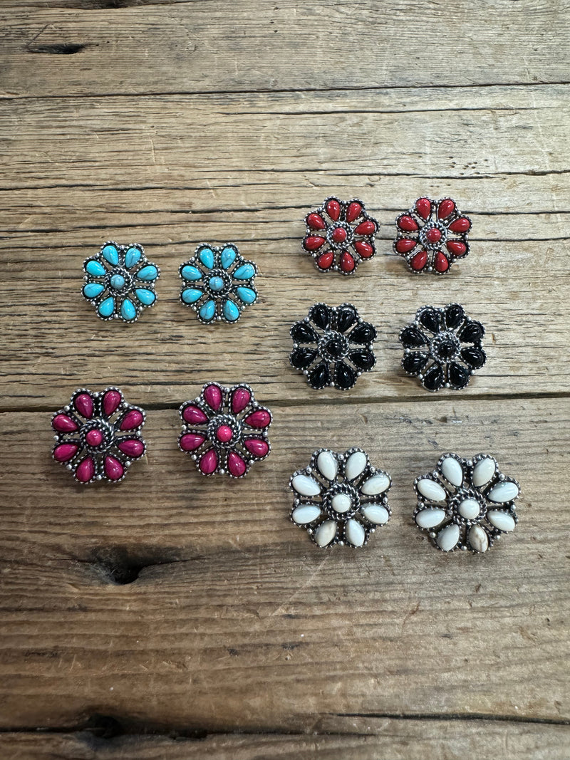 Small Concho Stud Earrings