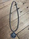 Navajo Pearl with Concho Cross Necklace