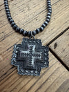 Navajo Pearl with Concho Cross Necklace