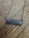 Silver Tooled Bar Necklace