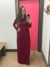 Wine Long Sleeve Maxi Dress * L ONLY*