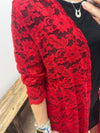 Fire Red Lace Duster *M ONLY*