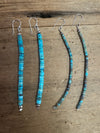 Sterling Silver Turquoise Chip Strand Earrings