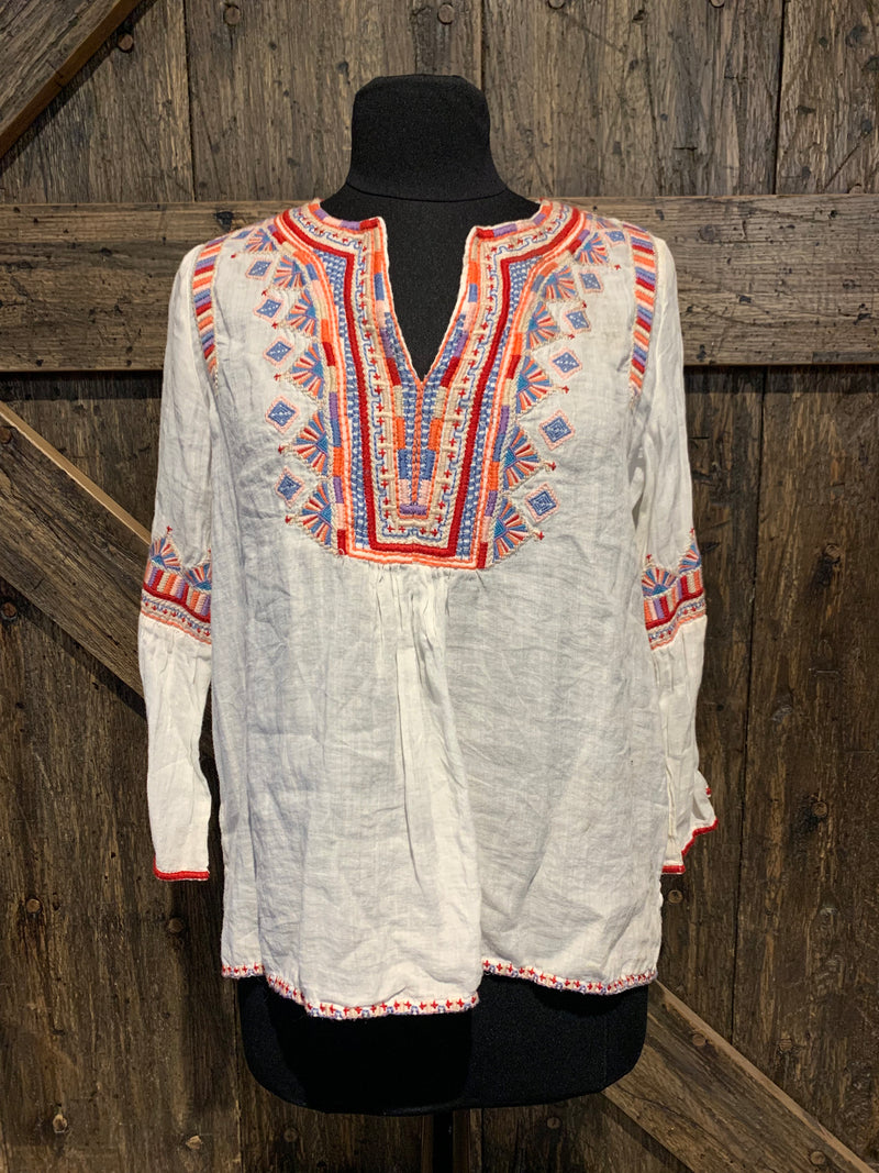 Johnny Was Willow Flare Sleeve Boho Blouse