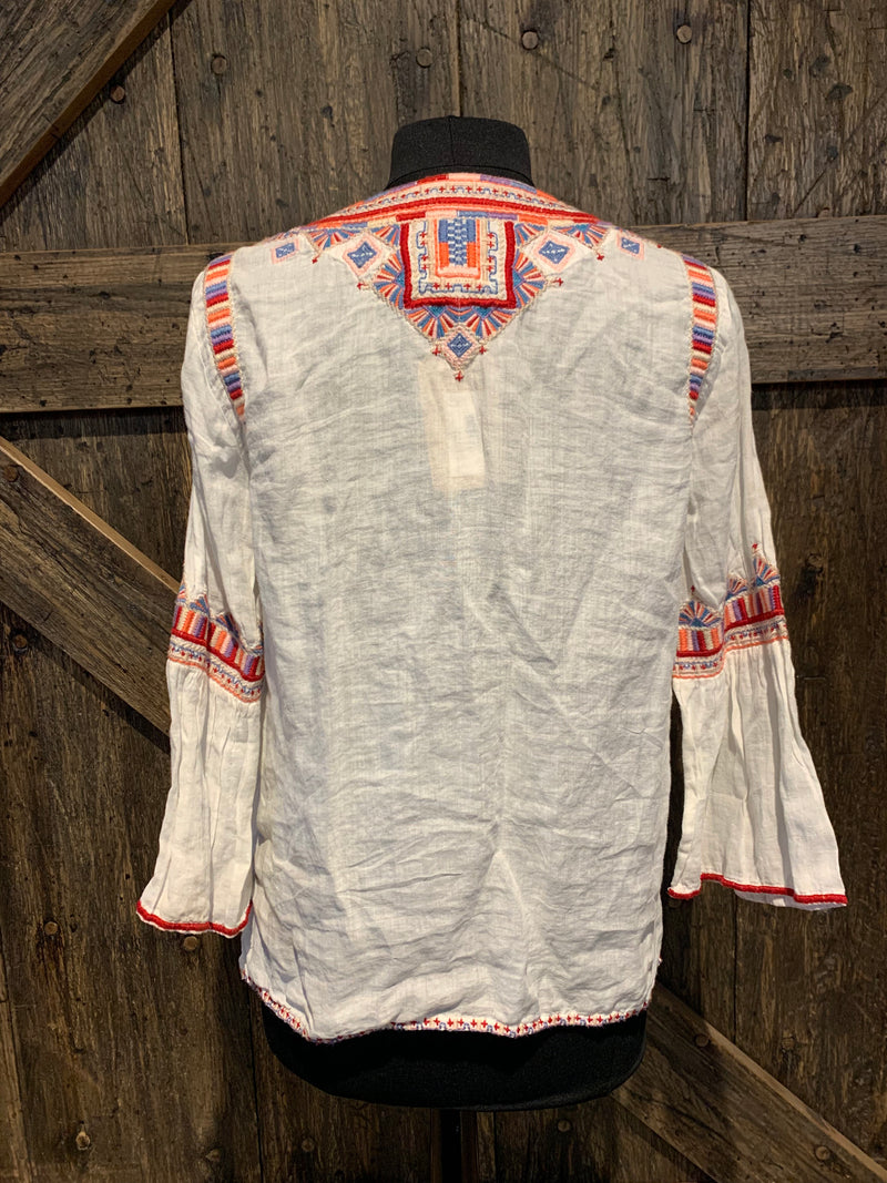 Johnny Was Willow Flare Sleeve Boho Blouse