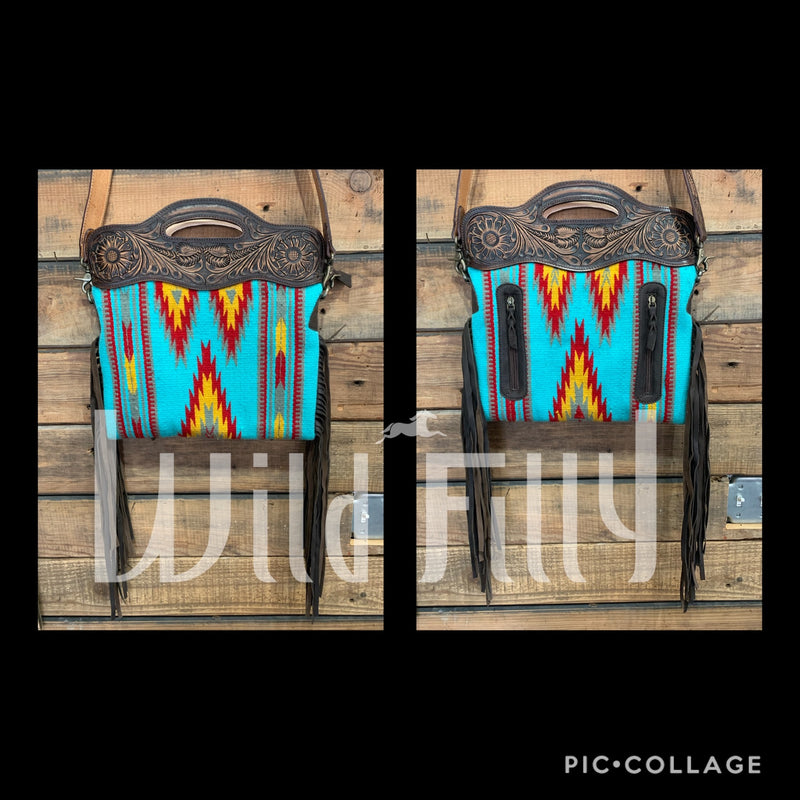 Curved Handle Blanket Purse