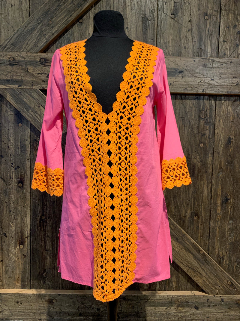 Pink Nora Crochet Tunic