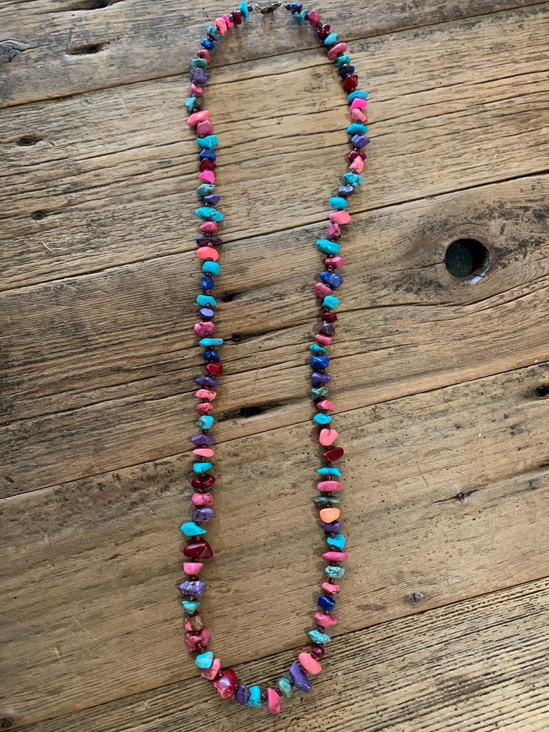 Chunky Turquoise Beaded Necklace (Faux)