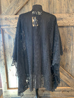 Black Crochet Cover Up One Size