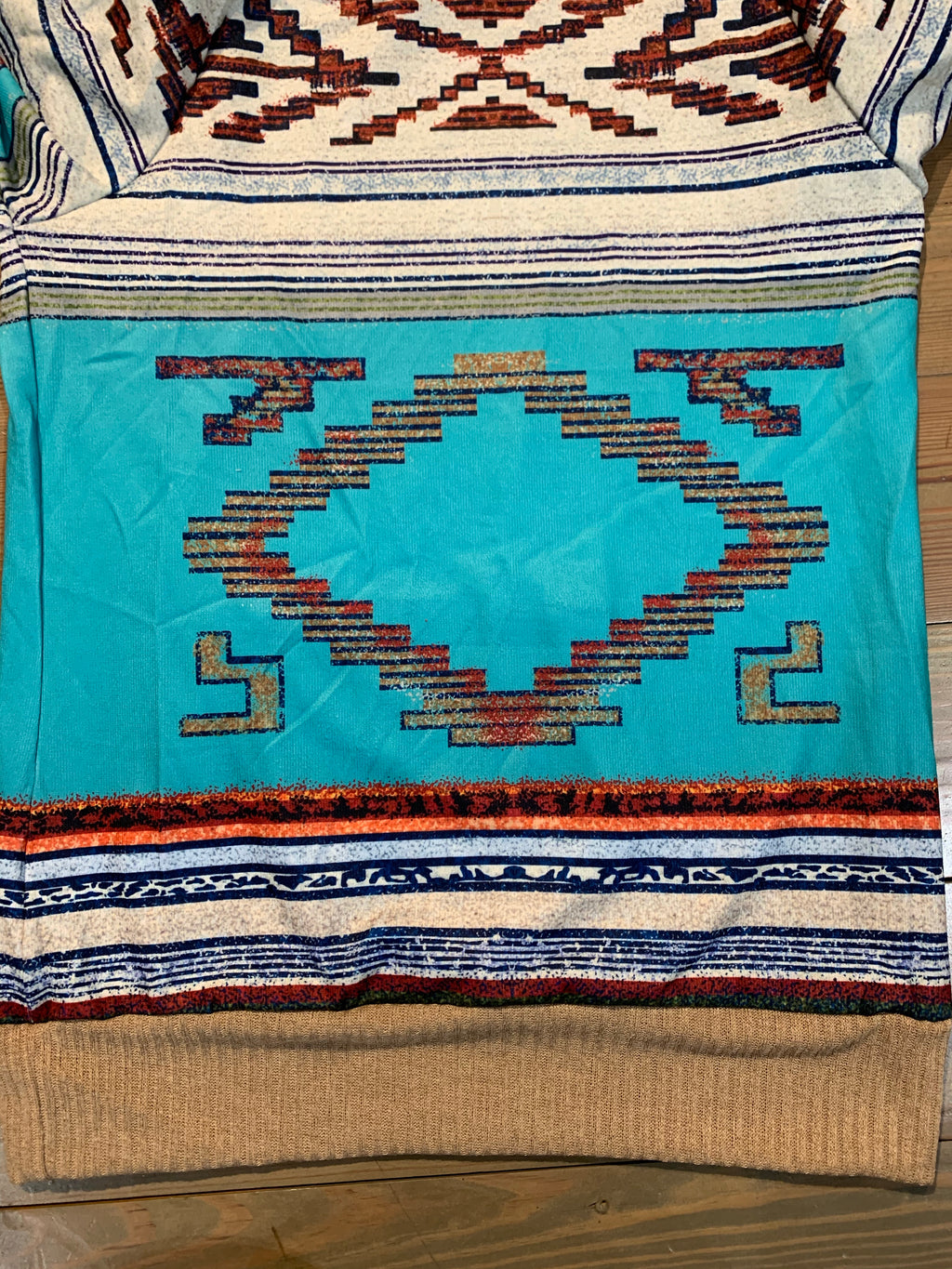 Aztec printed Knitted Hoodie