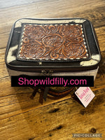 Large Hide Jewelry Box Traveling Case